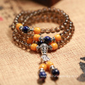 Multilayers Smoky Quartz Beads Bracelet Natural Stone Bangle